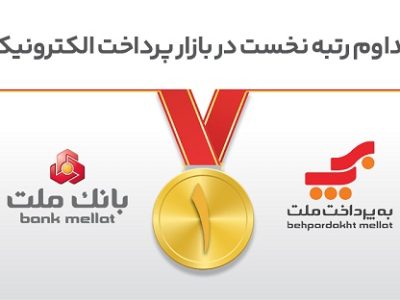 تداوم رتبه نخست بانک ملت و شرکت به‌پرداخت ملت در بازار پرداخت الکترونیک