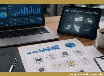 ارایه خدمات نوین مالی برای حمایت از تولید توسط بانک صنعت و معدن