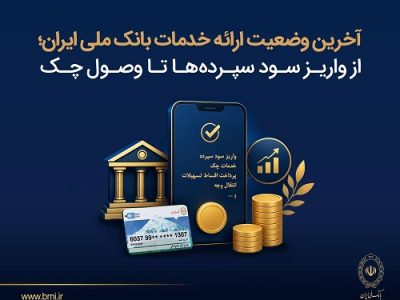 آخرین وضعیت ارائه خدمات بانک ملی؛ از واریز سود سپرده ها تا وصول چک