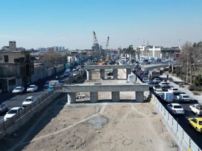 پل جدید بزرگراه بعثت با ۲۲ درصد پیشرفت در ۷ جبهه کاری در حال اجراست