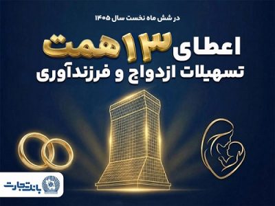 حمایت ۱۳ همتی بانک تجارت از جوانان با اعطای تسهیلات ازدواج و فرزندآوری