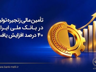 تامین مالی زنجیره تولید در بانک ملی ایران ۴۰ درصد افزایش یافت