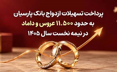 پرداخت تسهیلات ازدواج بانک پارسیان به حدود ۱۱ هزار و ۵۰۰ عروس و داماد در سال جاری