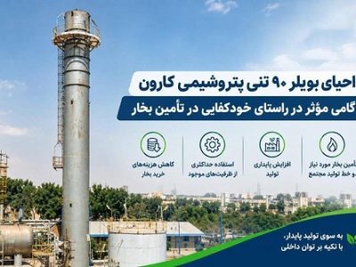 احیای بویلر ۹۰ تنی پتروشیمی کارون گامی مؤثر در راستای خودکفایی در تأمین بخار