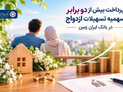 پرداخت بیش از دو برابر سهمیه تسهیلات ازدواج در بانک ایران زمین