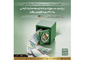 نرخ سود صندوق اندوخته توسعه صادرات آرمانی به ۳۰.۱ درصد افزایش یافت